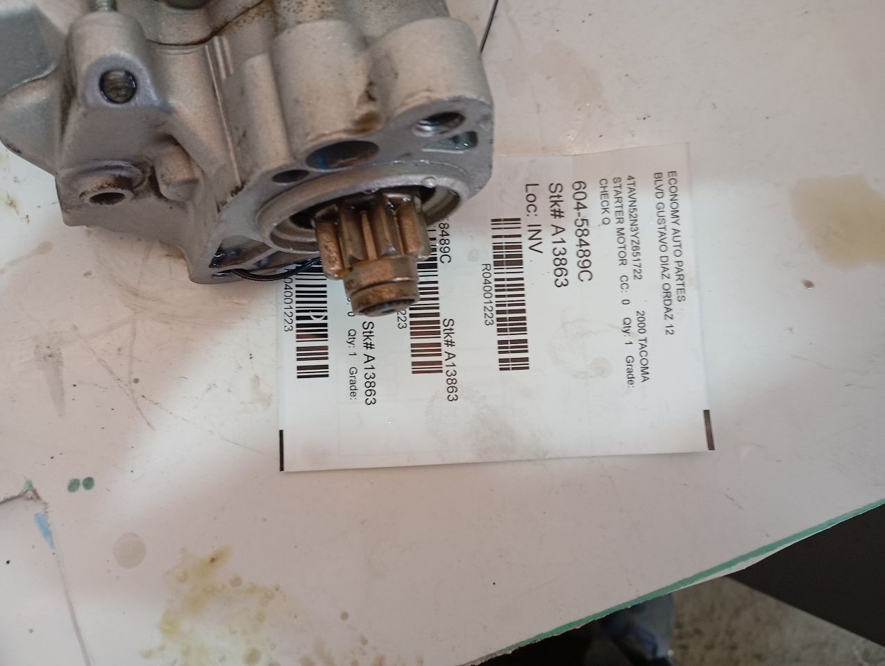 2000 TACOMA Toyota Starter Motor