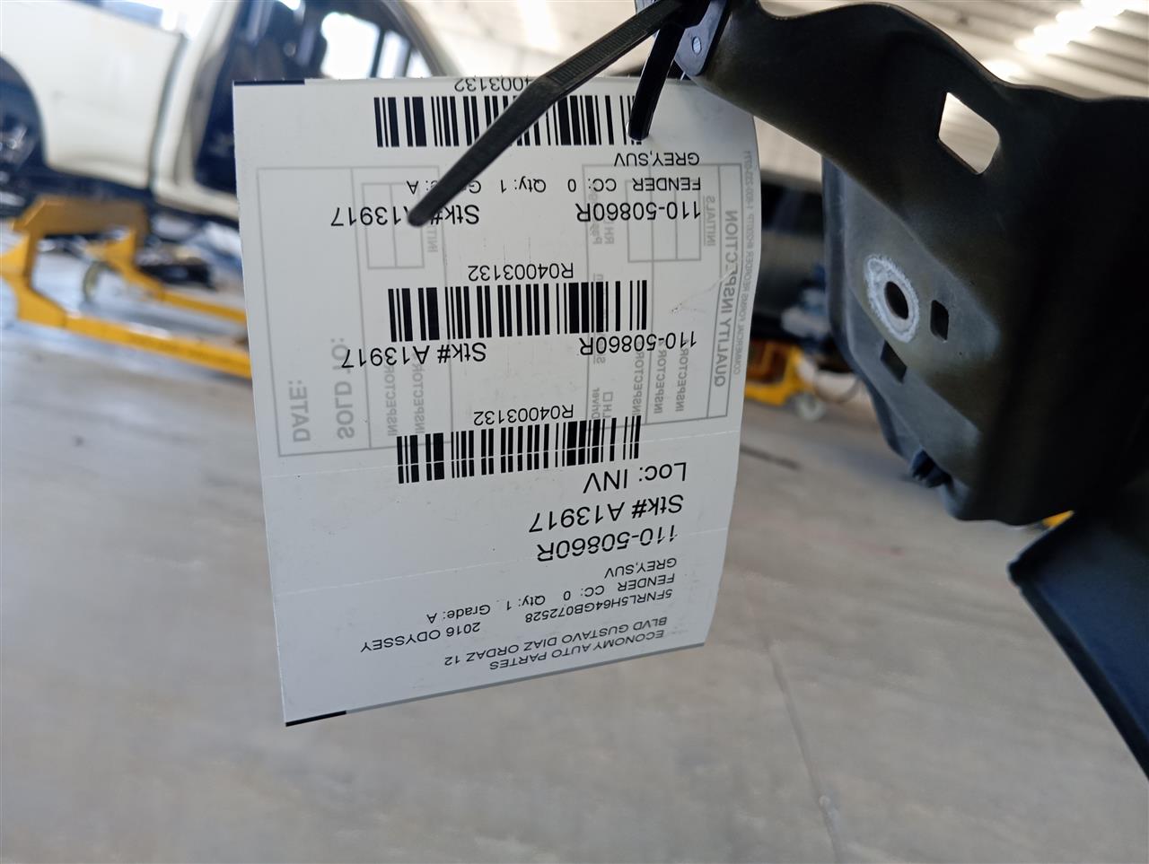 2016 Honda ODYSSEY Fender