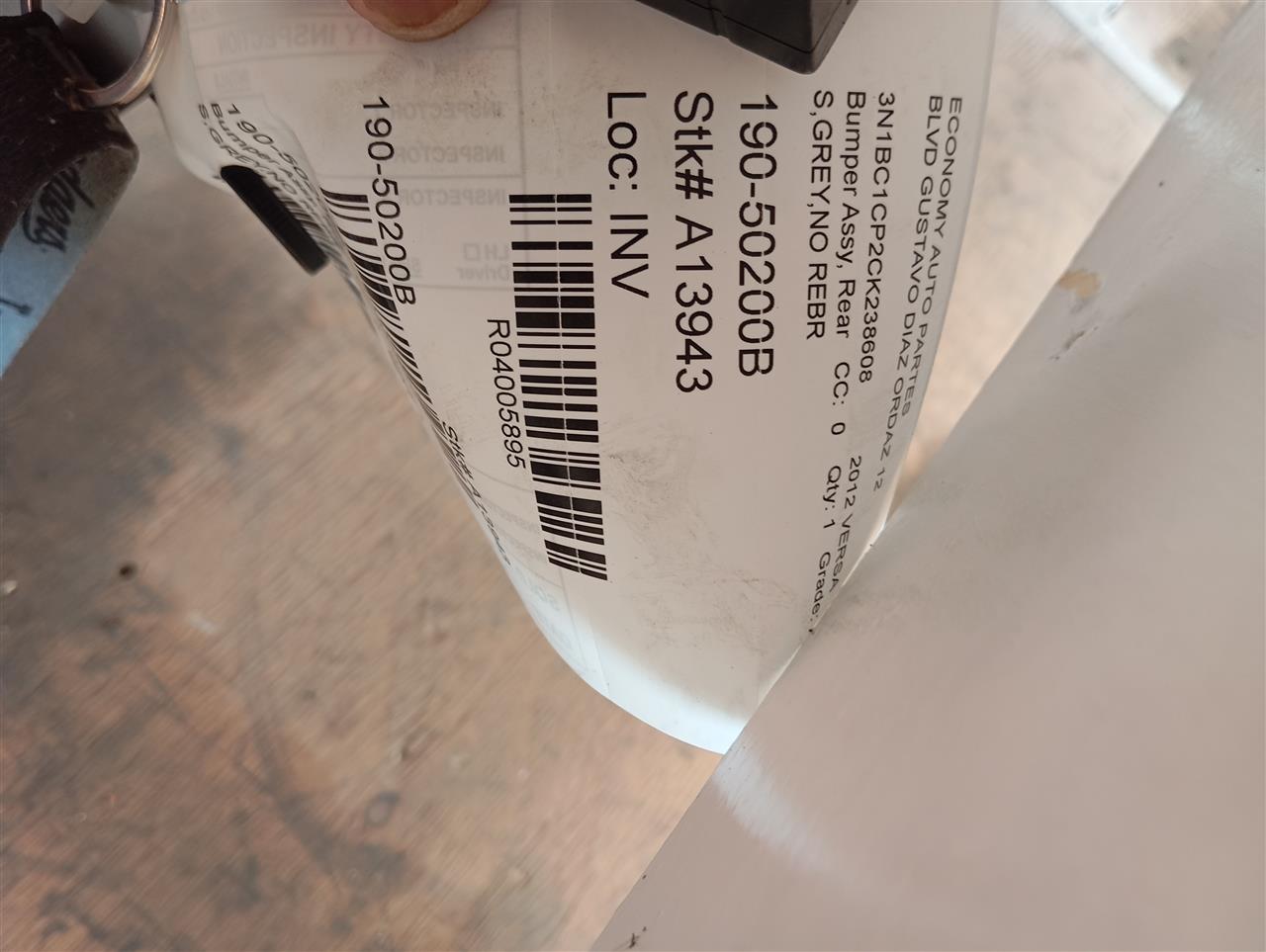 2012 VERSA Nissan Bumper Assy, Rear