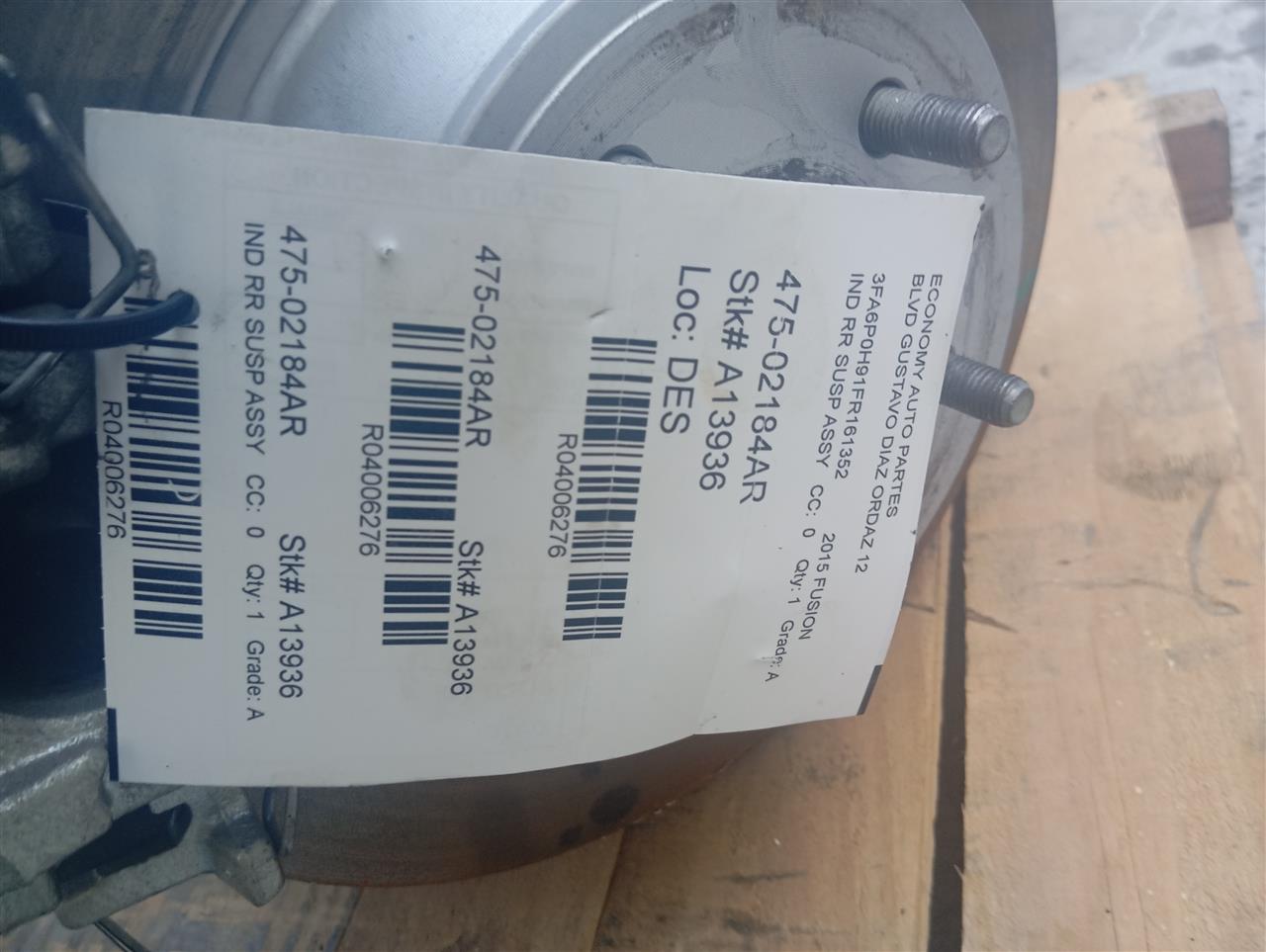 2015 Ford FUSION Ind Rr Susp Assy