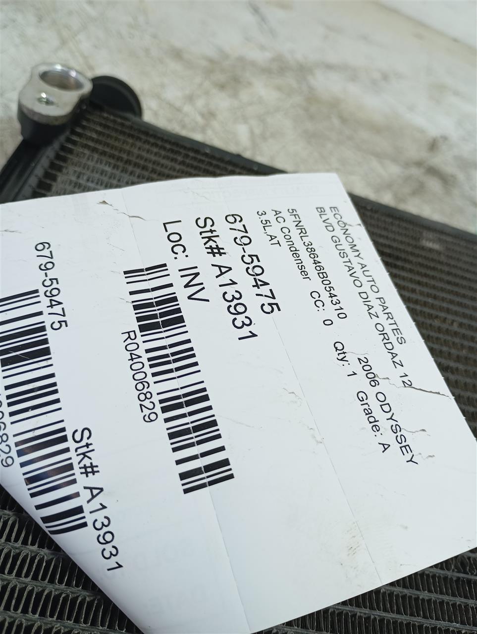 2006 Honda ODYSSEY AC Condenser