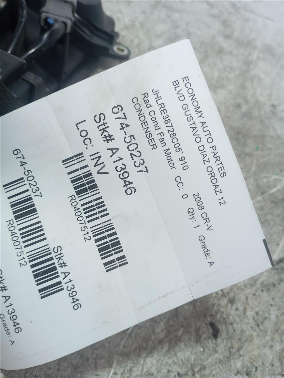 2008 Honda CR-V Rad Cond Fan Motor