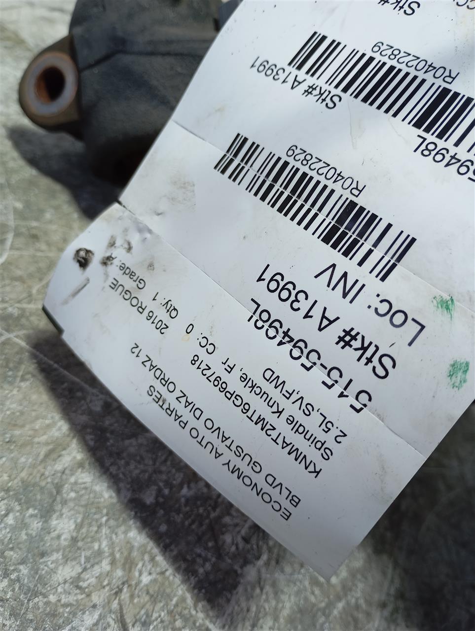 2016 Nissan ROGUE Spindle Knuckle, Fr