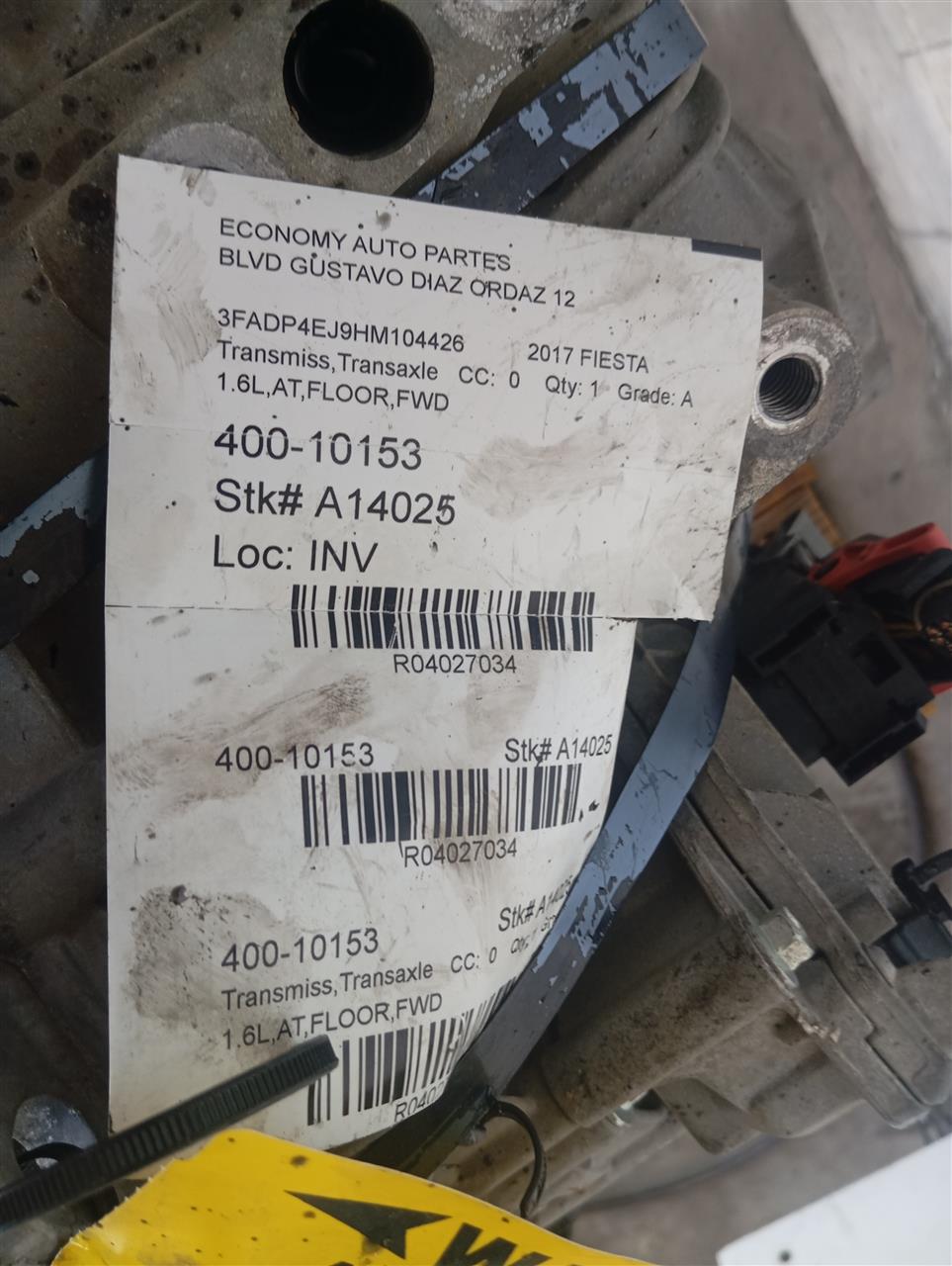 2017 Ford FIESTA Transmiss,Transaxle