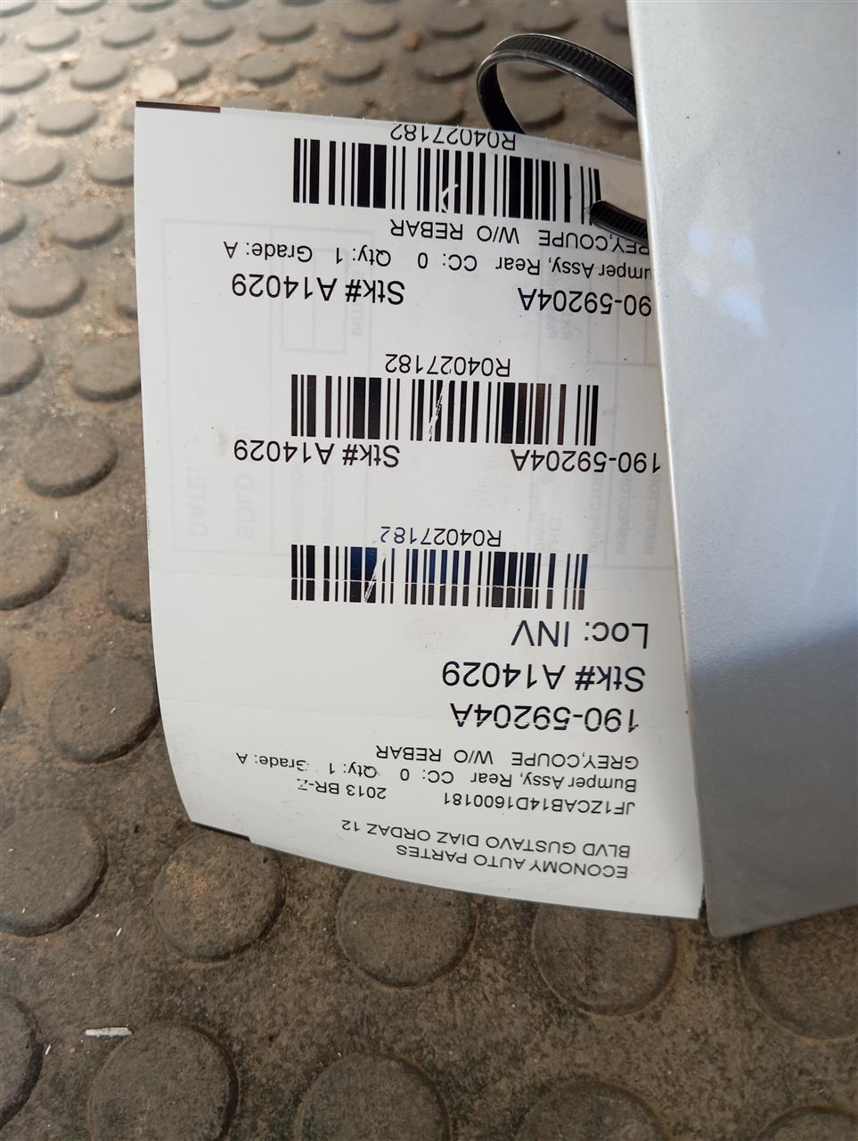 2013 Subaru BR-Z Bumper Assy, Rear
