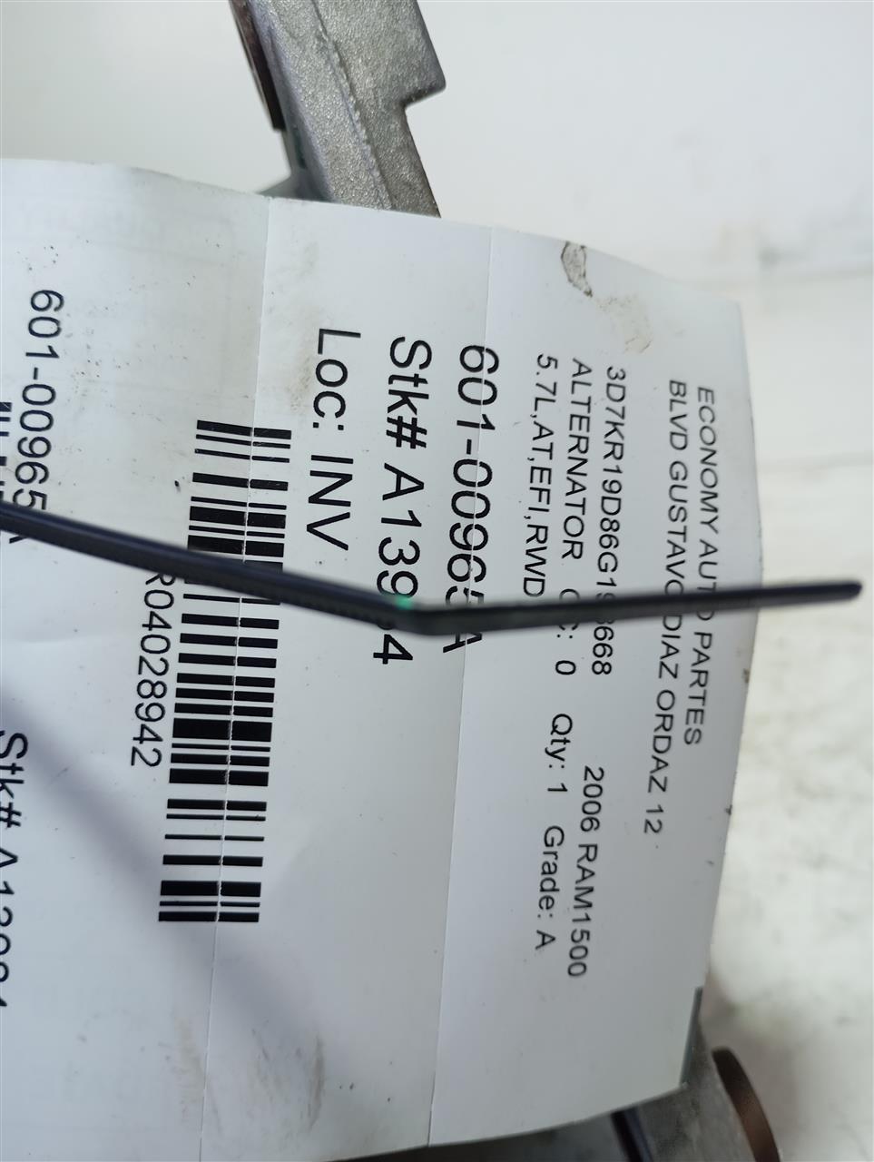 Used 2006 Chrysler DODGE 2500 PICKUP Alternator - Stock #A13984