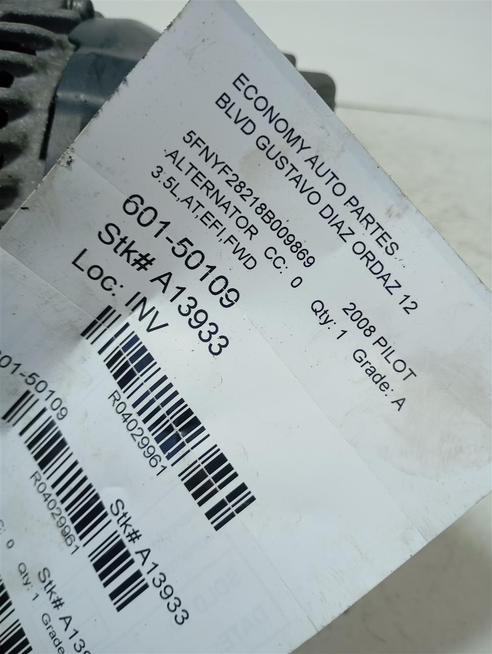 2008 Honda PILOT Alternator