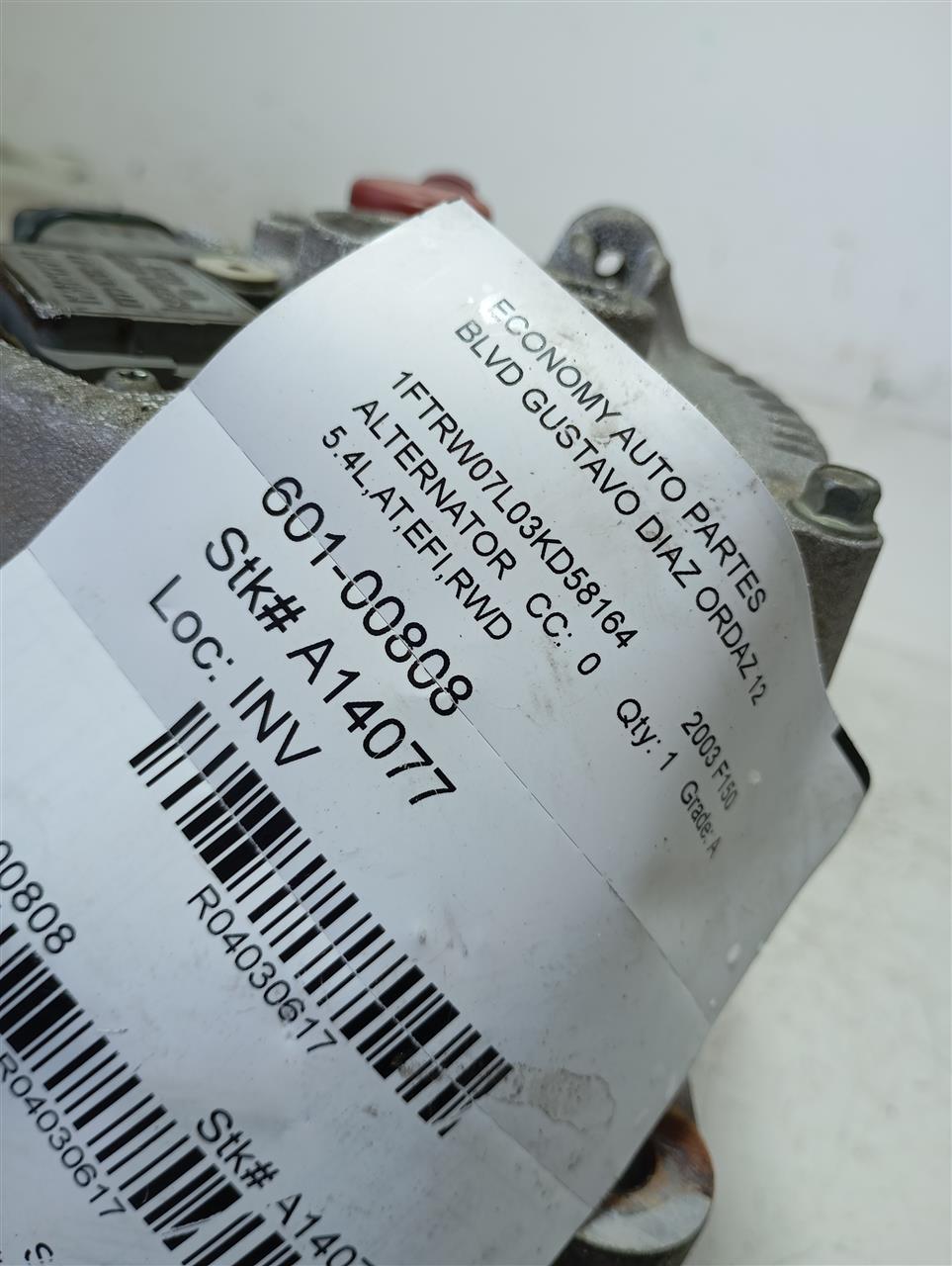 Used 2003 Ford FORD F150 PICKUP Alternator - Stock #A14077
