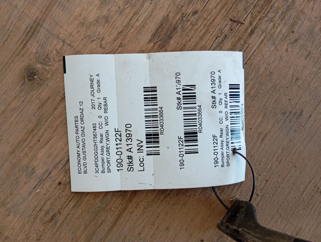 2017 Chrysler JOURNEY Bumper Assy, Rear