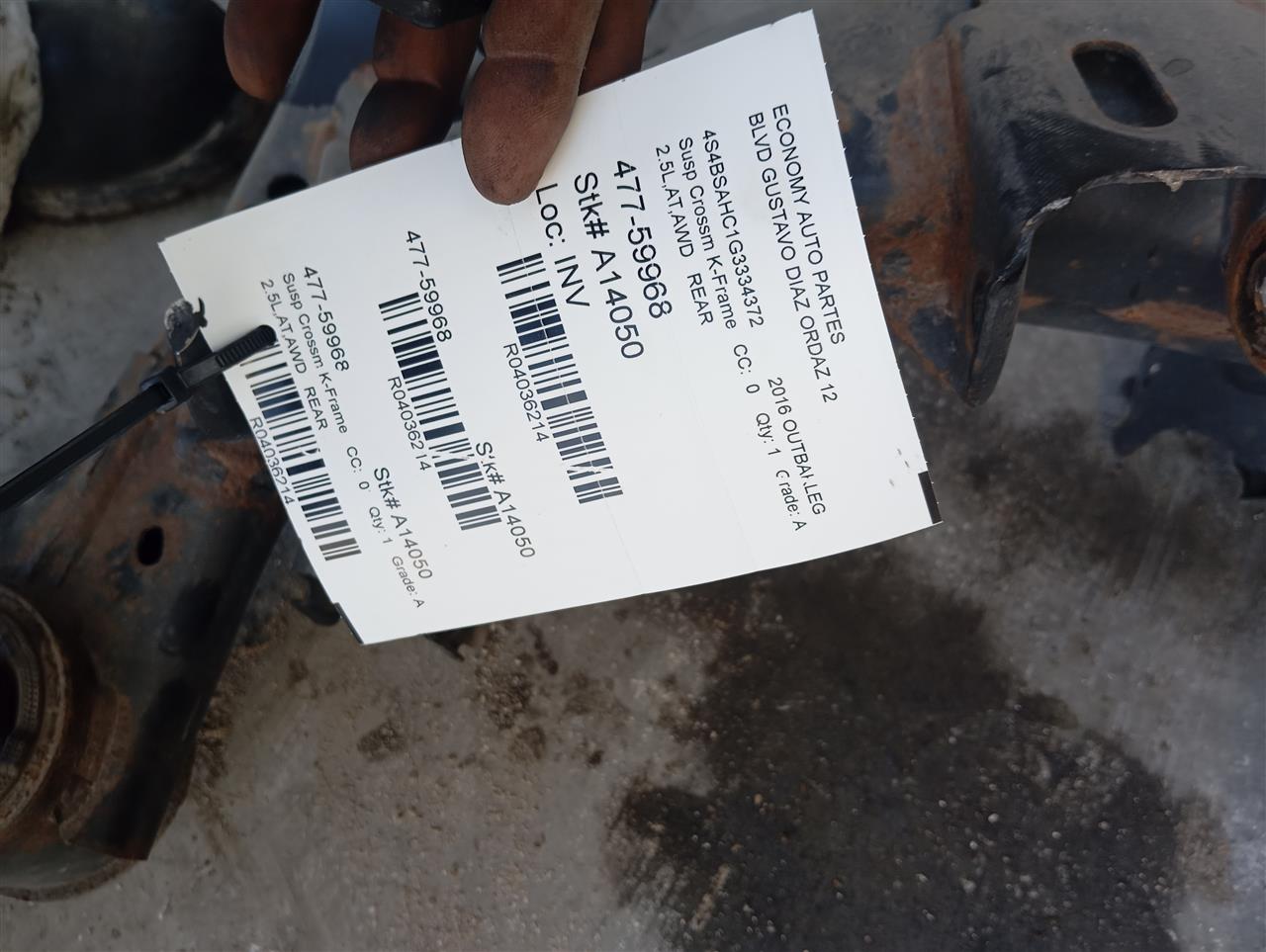 2016 Subaru LEGACY Susp Crossm K-Frame