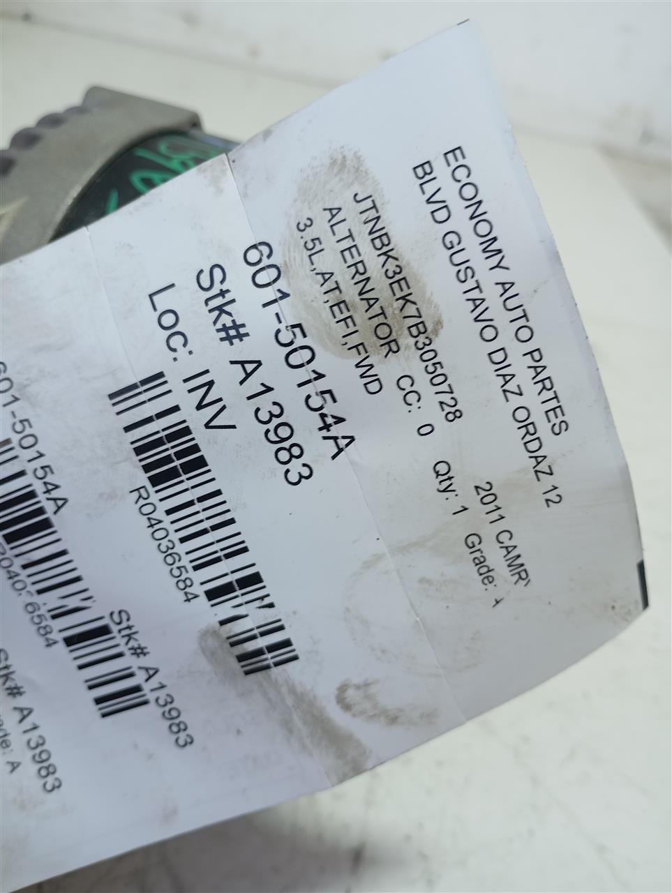 2011 Toyota CAMRY Alternator