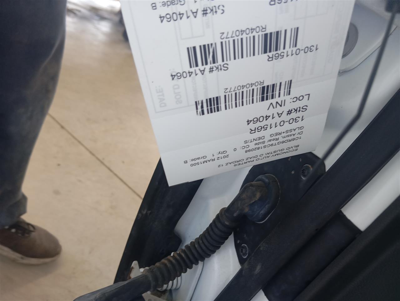 2012 Chrysler DODGE 1500 PICKUP Dr Assm, Rear Side