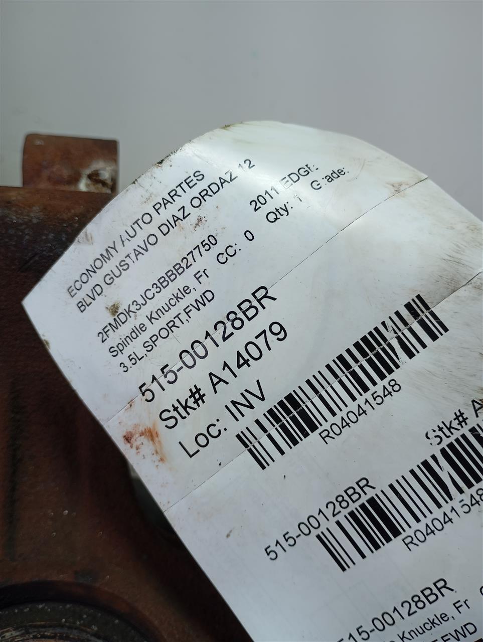 2011 Ford EDGE Spindle Knuckle, Fr