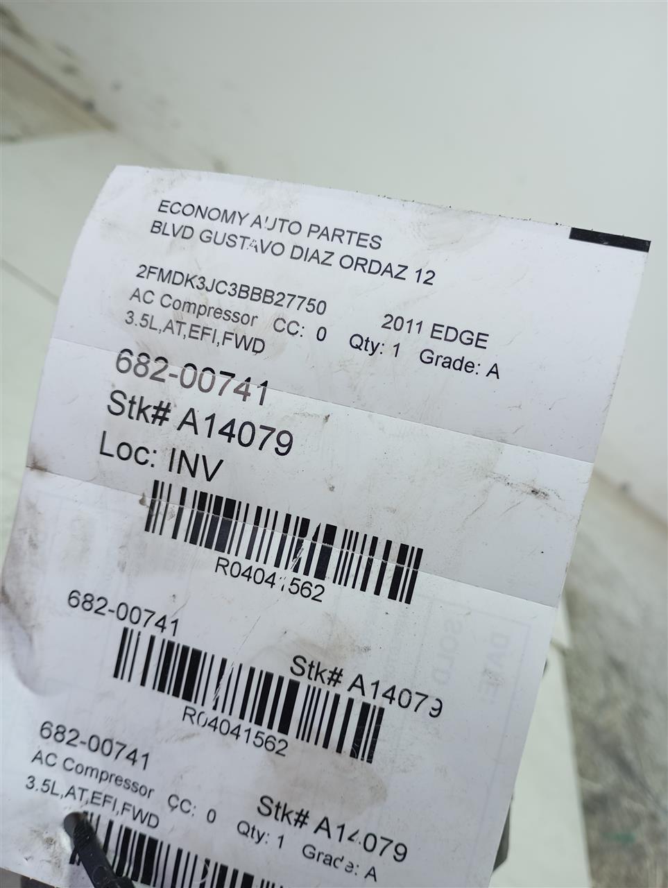 2011 Ford EDGE AC Compressor