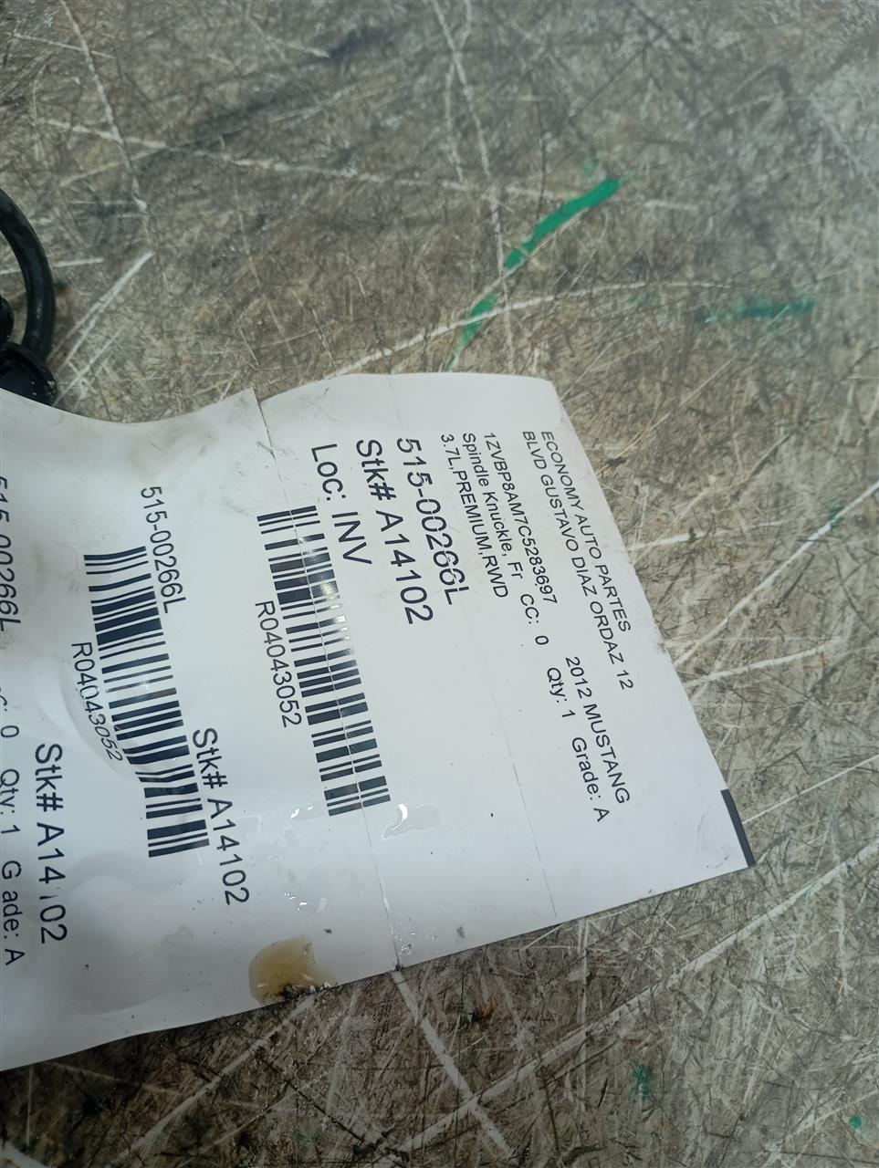 2012 Ford MUSTANG Spindle Knuckle, Fr