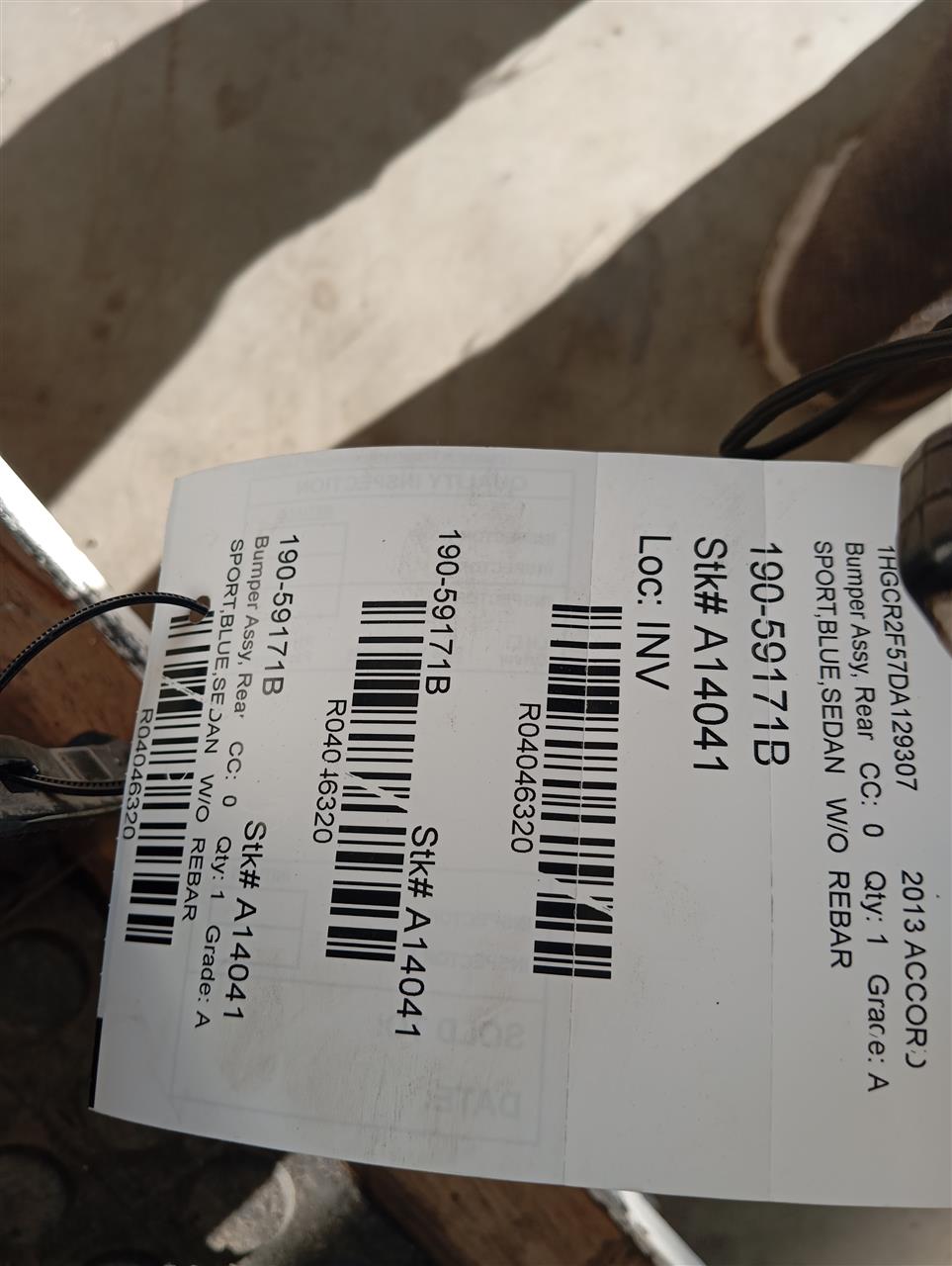 2013 Honda ACCORD Bumper Assy, Rear