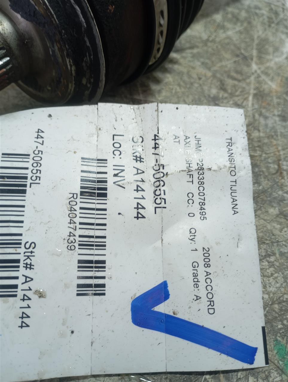 2008 Honda ACCORD Axle Shaft