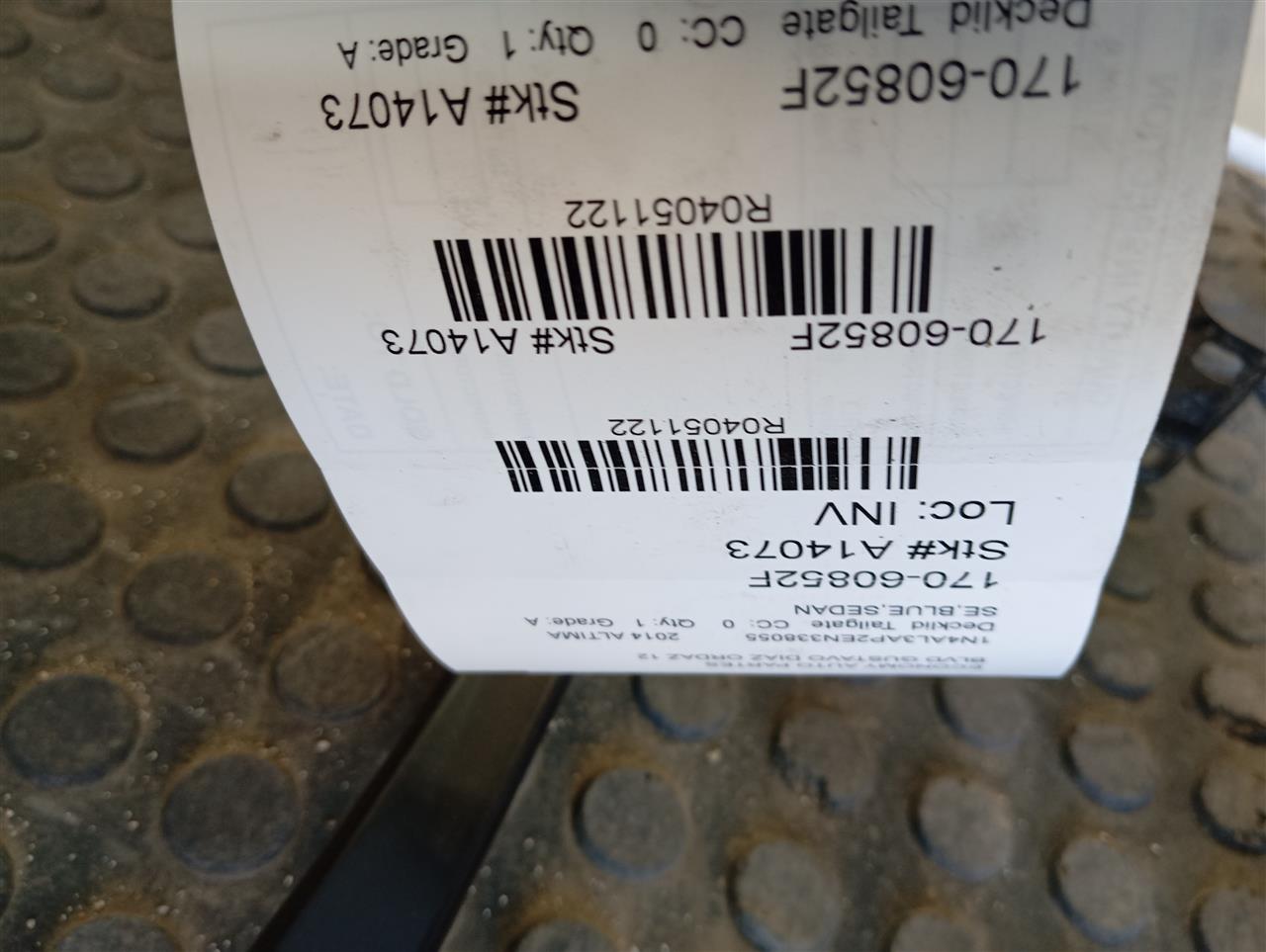 2014 Nissan ALTIMA Decklid  Tailgate