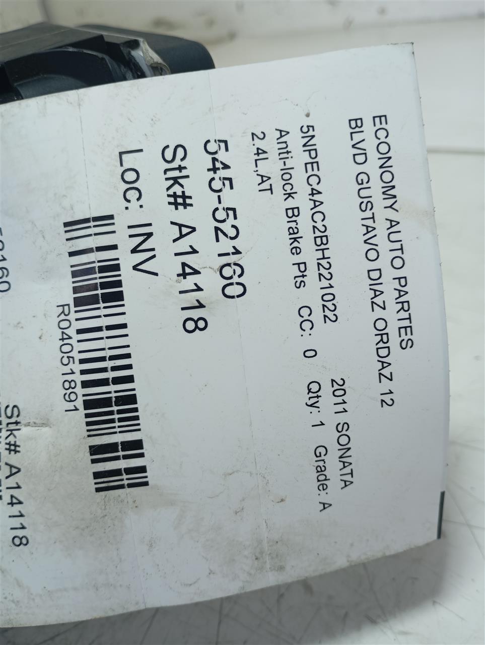 Used 2011 Hyundai SONATA Anti-lock Brake Pts - Stock #A14118