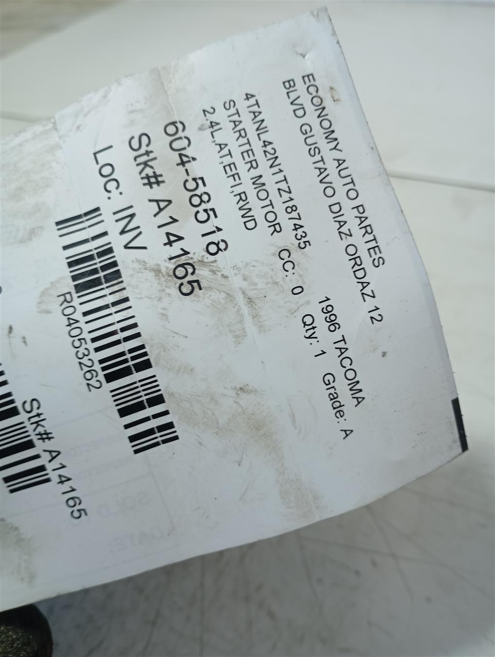 1996 TACOMA Toyota Starter Motor