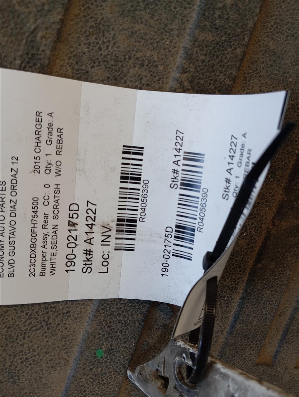 2015 Chrysler CHARGER Bumper Assy, Rear