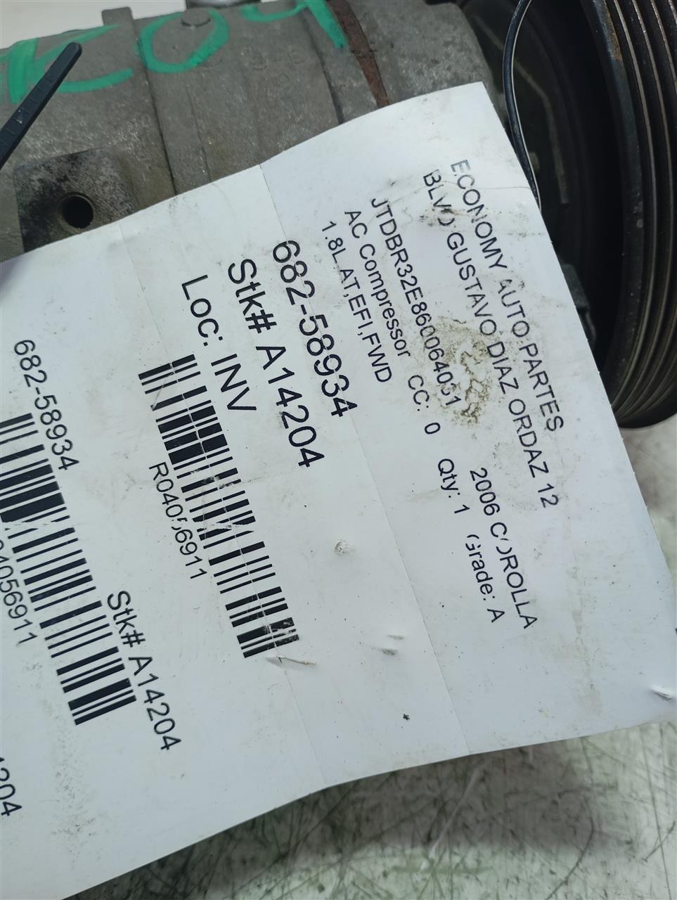 2006 Toyota COROLLA AC Compressor