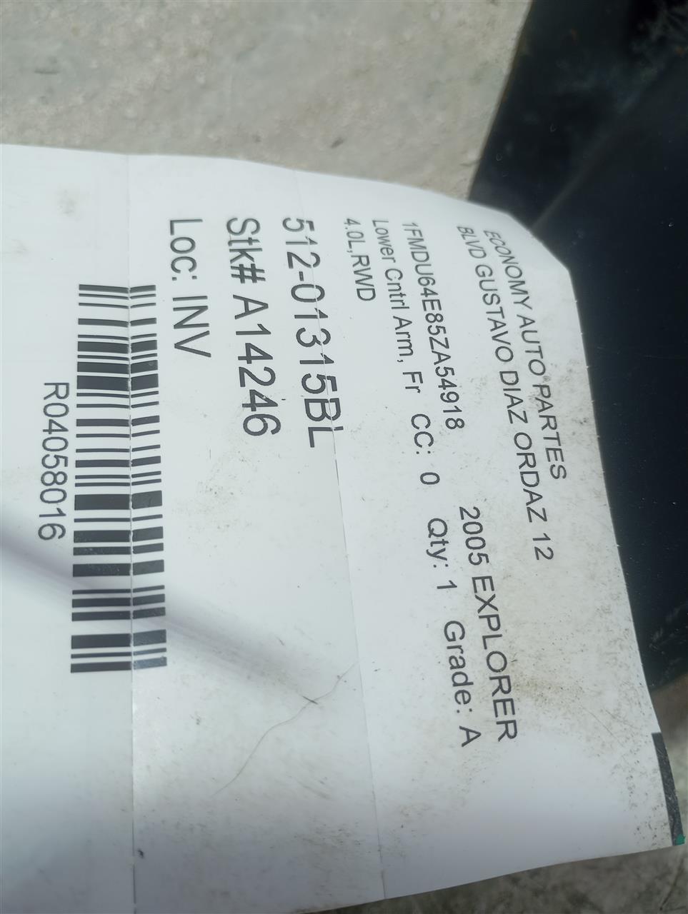2005 Ford EXPLORER Lower Cntrl Arm, Fr