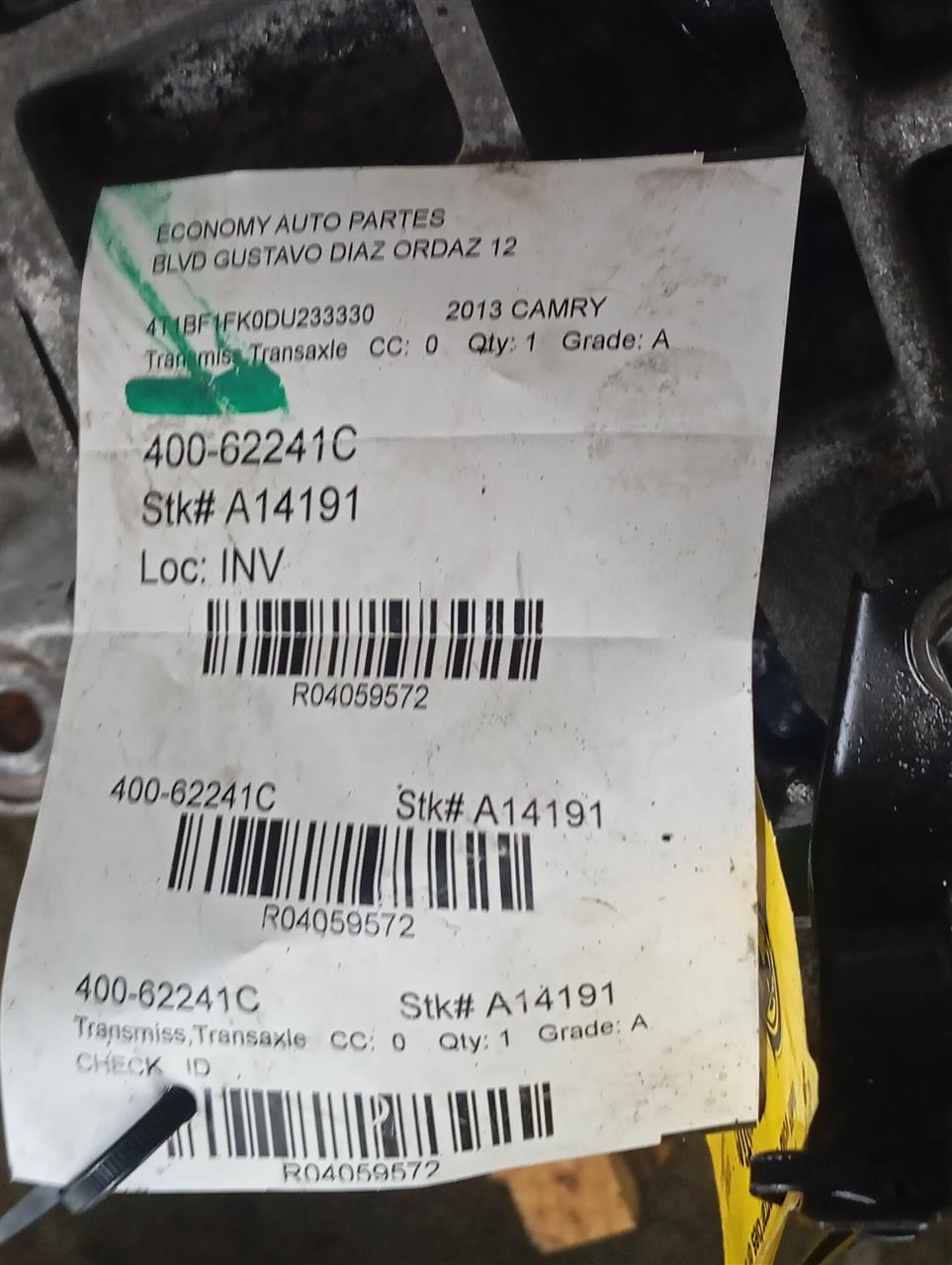 2013 Toyota CAMRY Transmiss,Transaxle