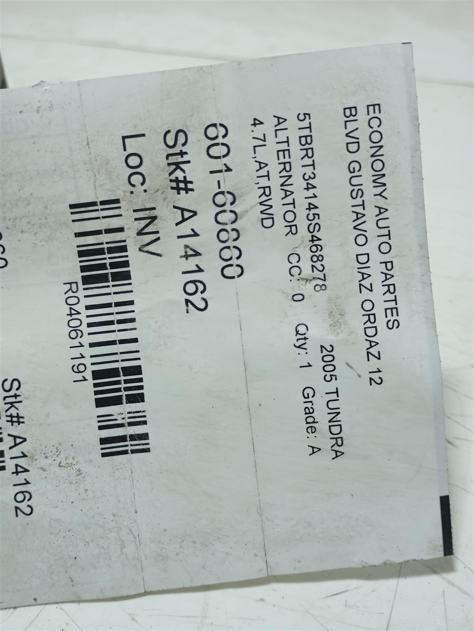 Used 2005 Toyota TUNDRA Alternator - Stock #A14162