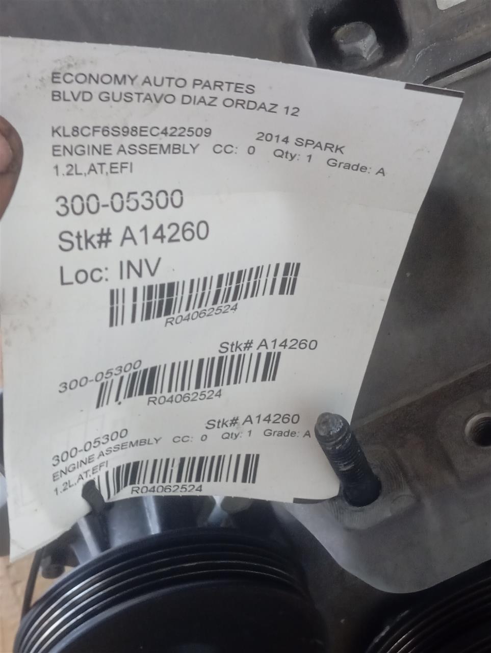 2014 General Motors SPARK Engine Assembly