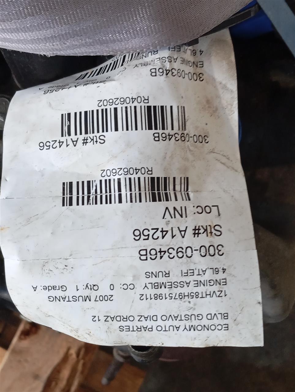 2007 MUSTANG Ford Engine Assembly