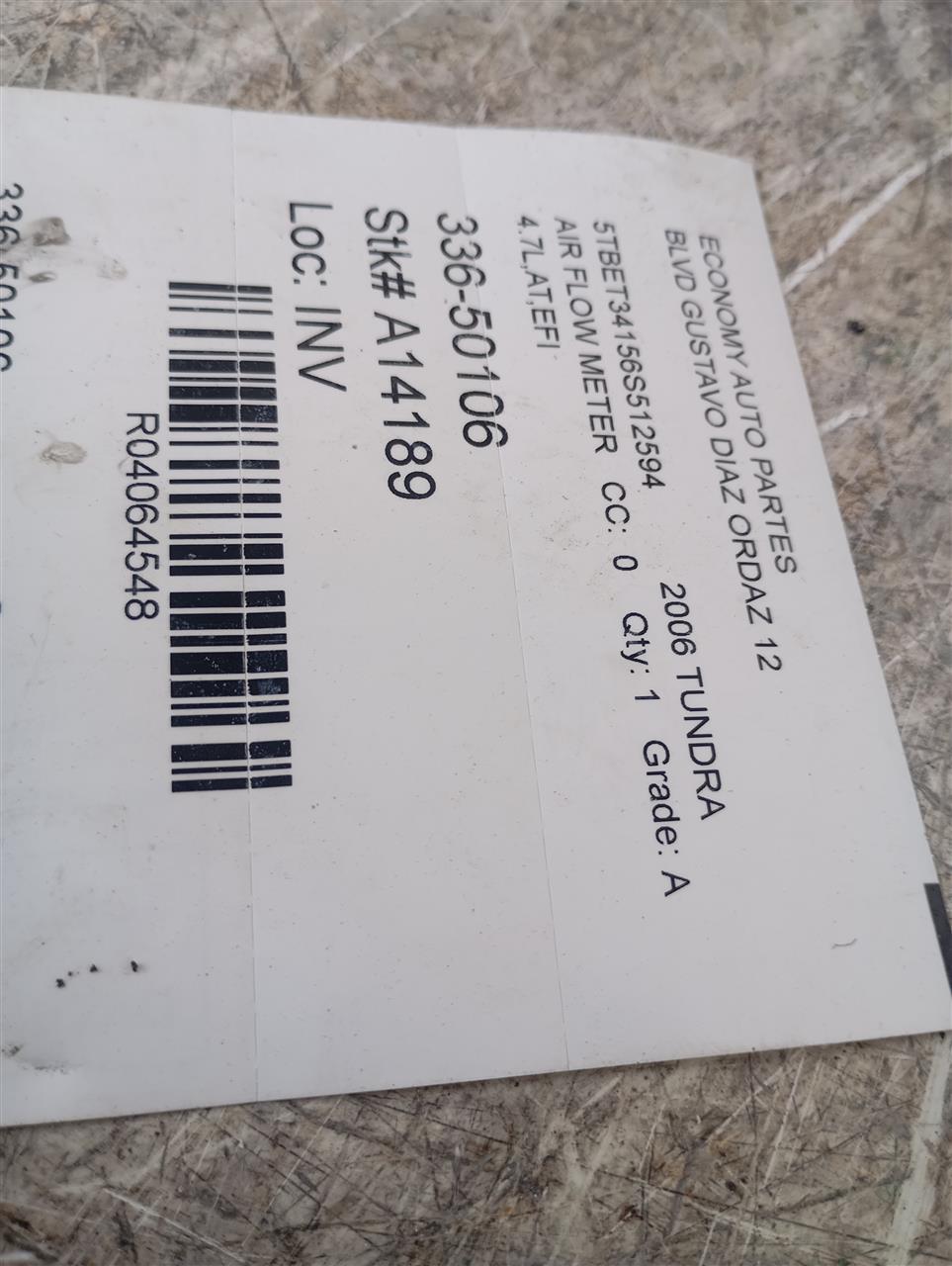 2006 Toyota TUNDRA Air Flow Meter