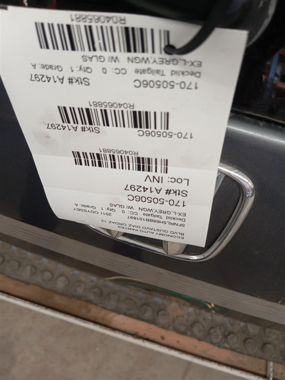 2011 Honda ODYSSEY Decklid  Tailgate