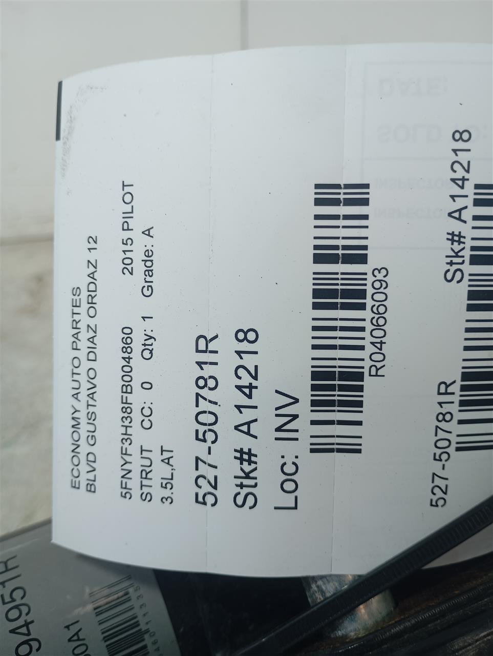 2015 Honda PILOT Strut