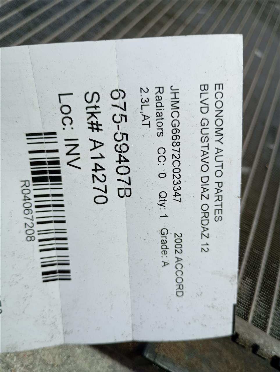 2002 Honda ACCORD Radiators
