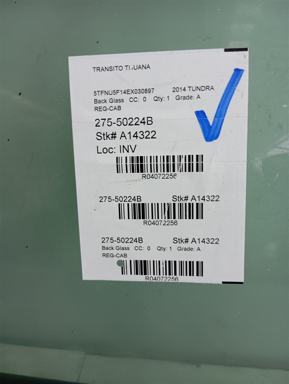 2014 Toyota TUNDRA Back Glass