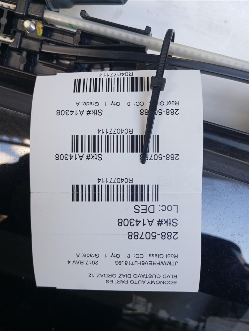 2017 Toyota RAV4 Roof Glass
