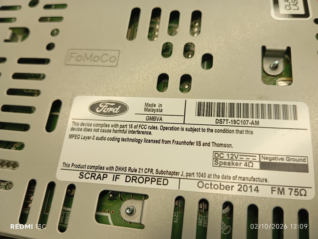 Used 2015 Ford FUSION (ID DS7T-19C107-AB thru AK) - Stock #H19689