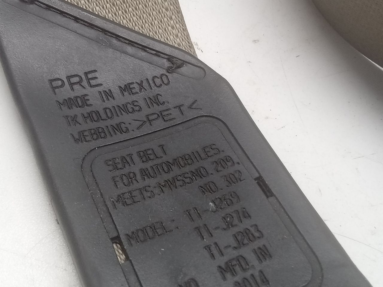 Used 2015 Honda ACCORD retractor - Stock #H19842
