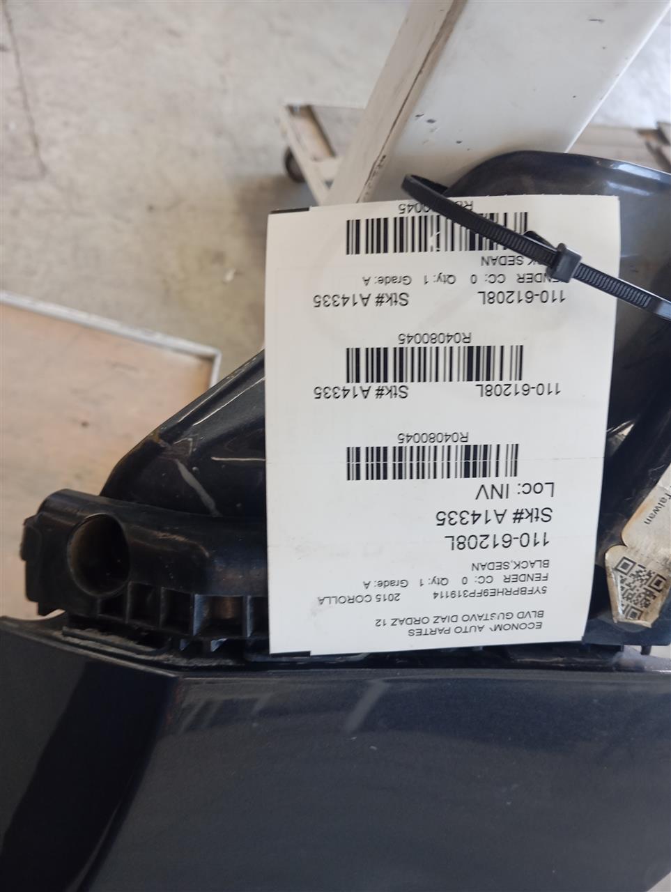 2015 COROLLA Toyota Fender