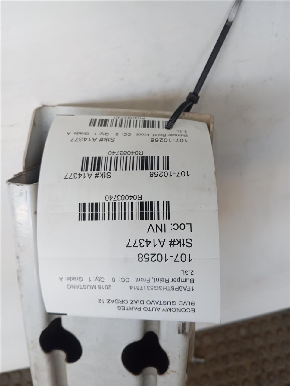 2016 Ford MUSTANG Bumper Reinf, Front