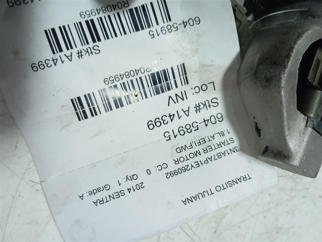 Used 2014 Nissan SENTRA Starter Motor - Stock #A14399