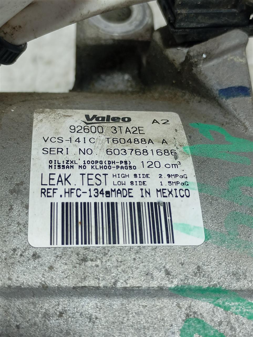 Used 2016 Nissan ALTIMA AC Compressor - Stock #A14419