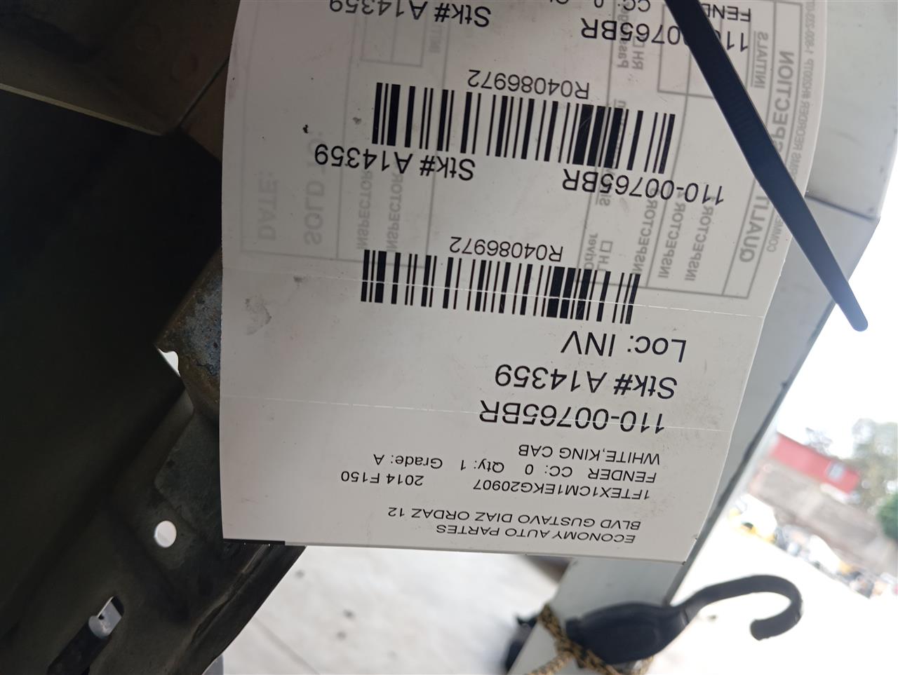 2014 FORD F150 PICKUP Ford Fender