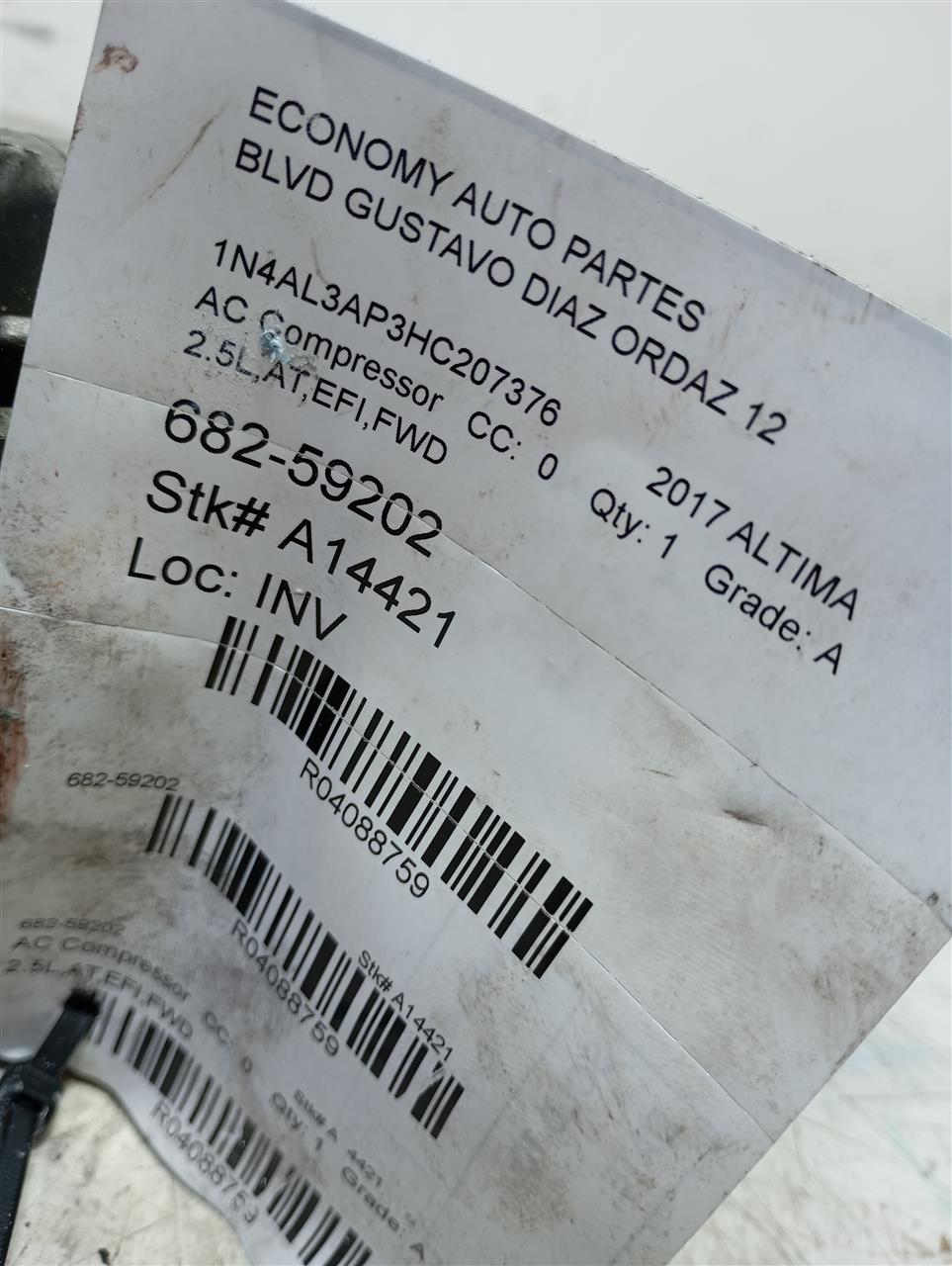 Used 2017 Nissan ALTIMA SV - Stock #A14421