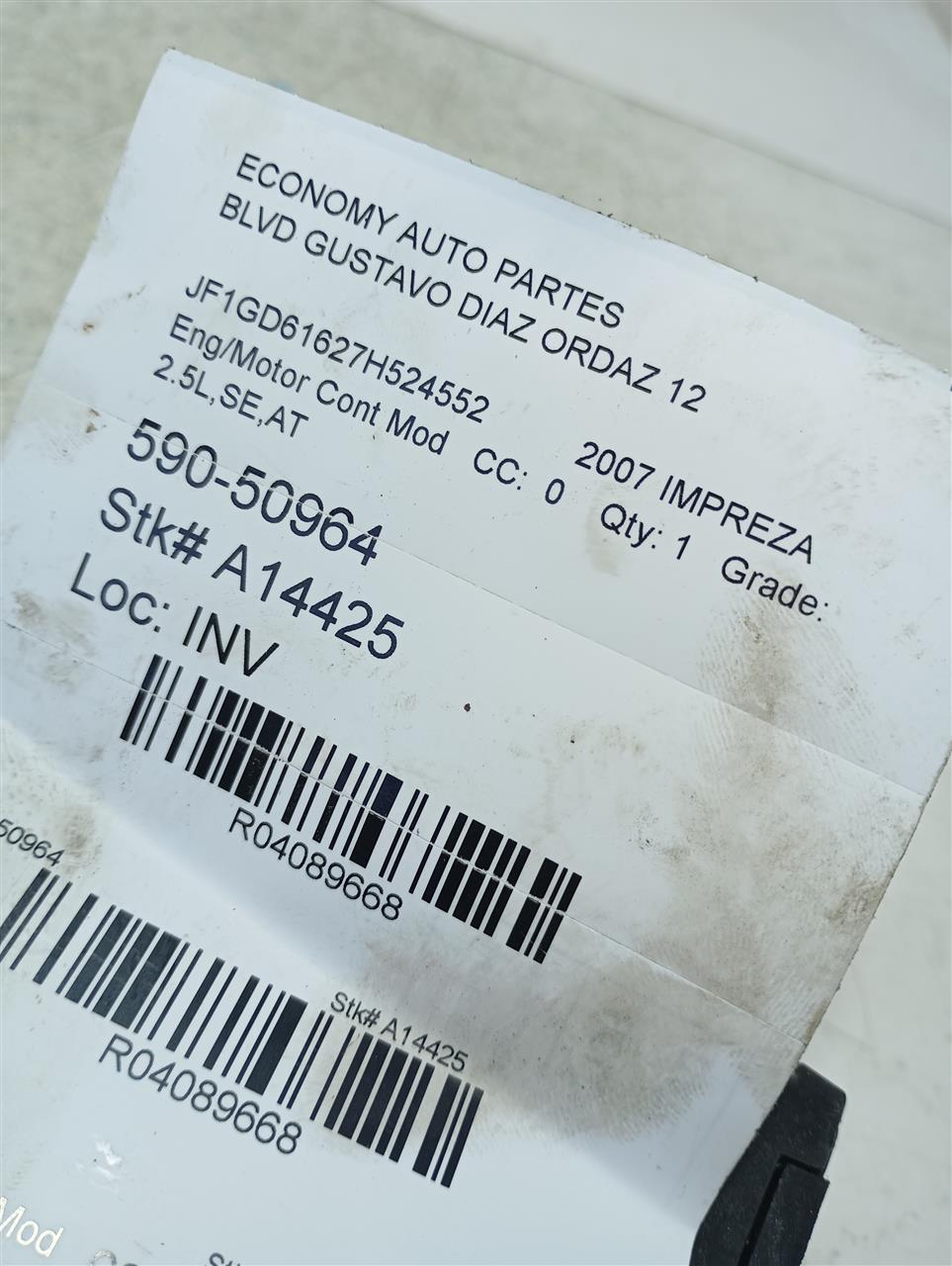 2007 Subaru IMPREZA Eng/Motor Cont Mod