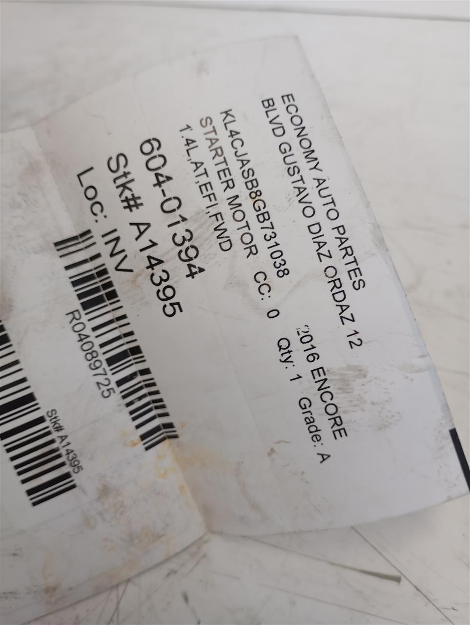 Used 2016 Renault RENAULT ENCORE Starter Motor - Stock #A14395