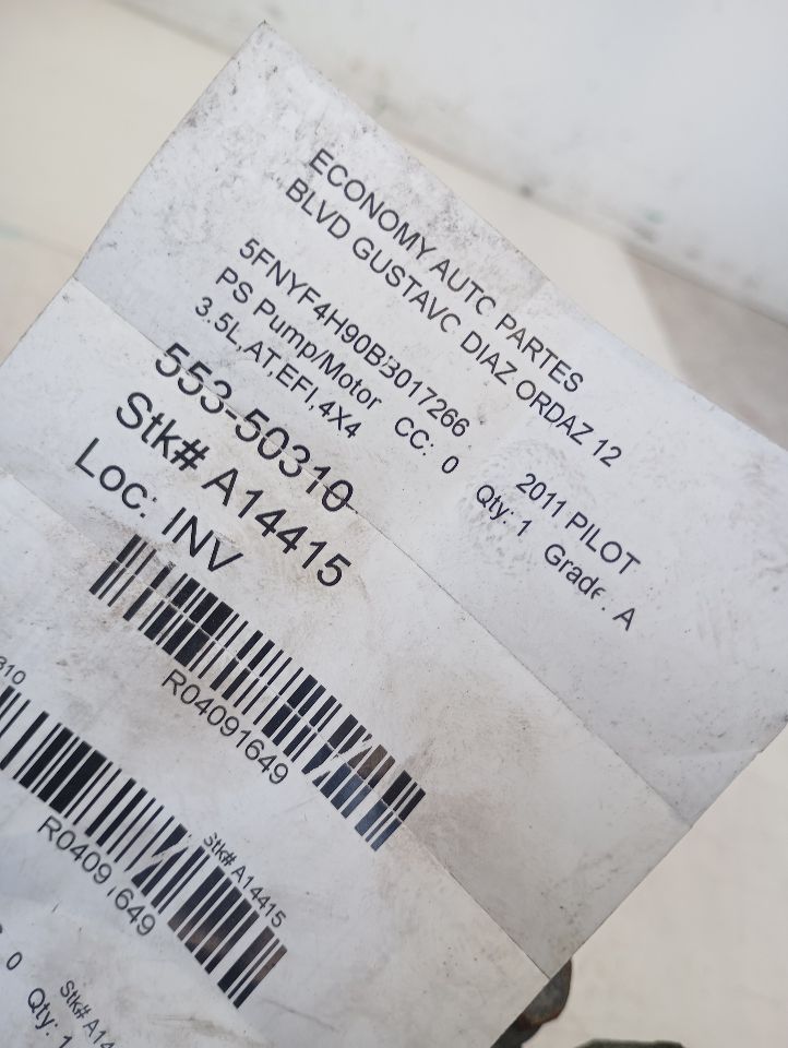 2011 Honda PILOT PS Pump/Motor
