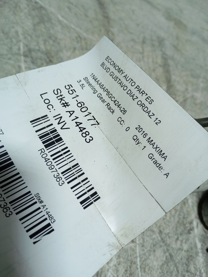 2016 Nissan MAXIMA Steering Gear Rack