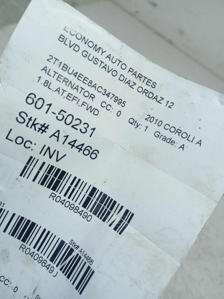 2010 Toyota COROLLA Alternator